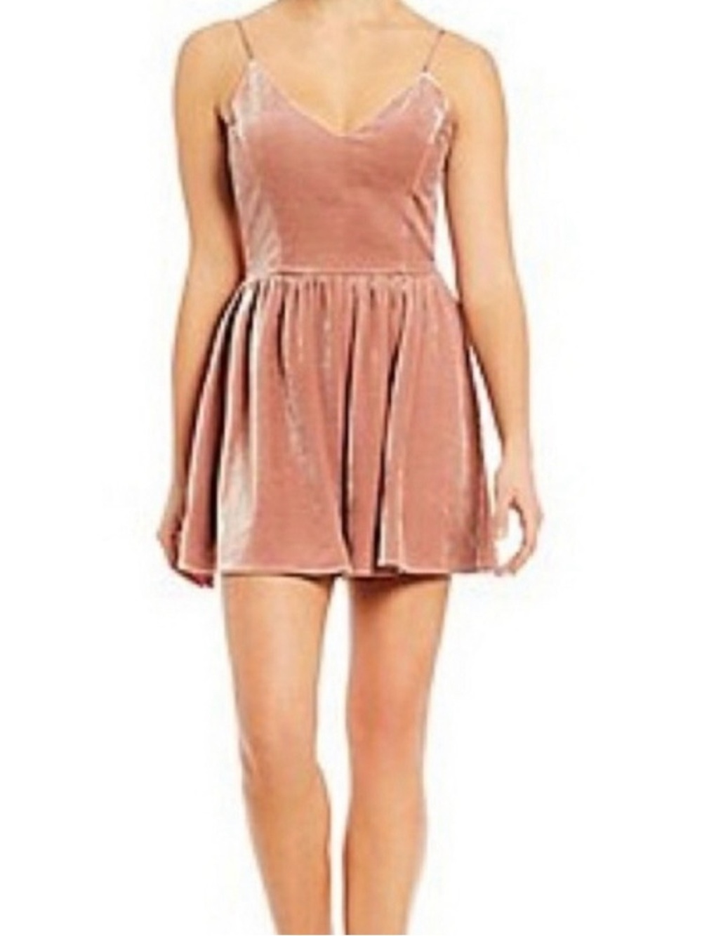 GB Women's Size M Pink Velvet Spaghetti Strap Romper